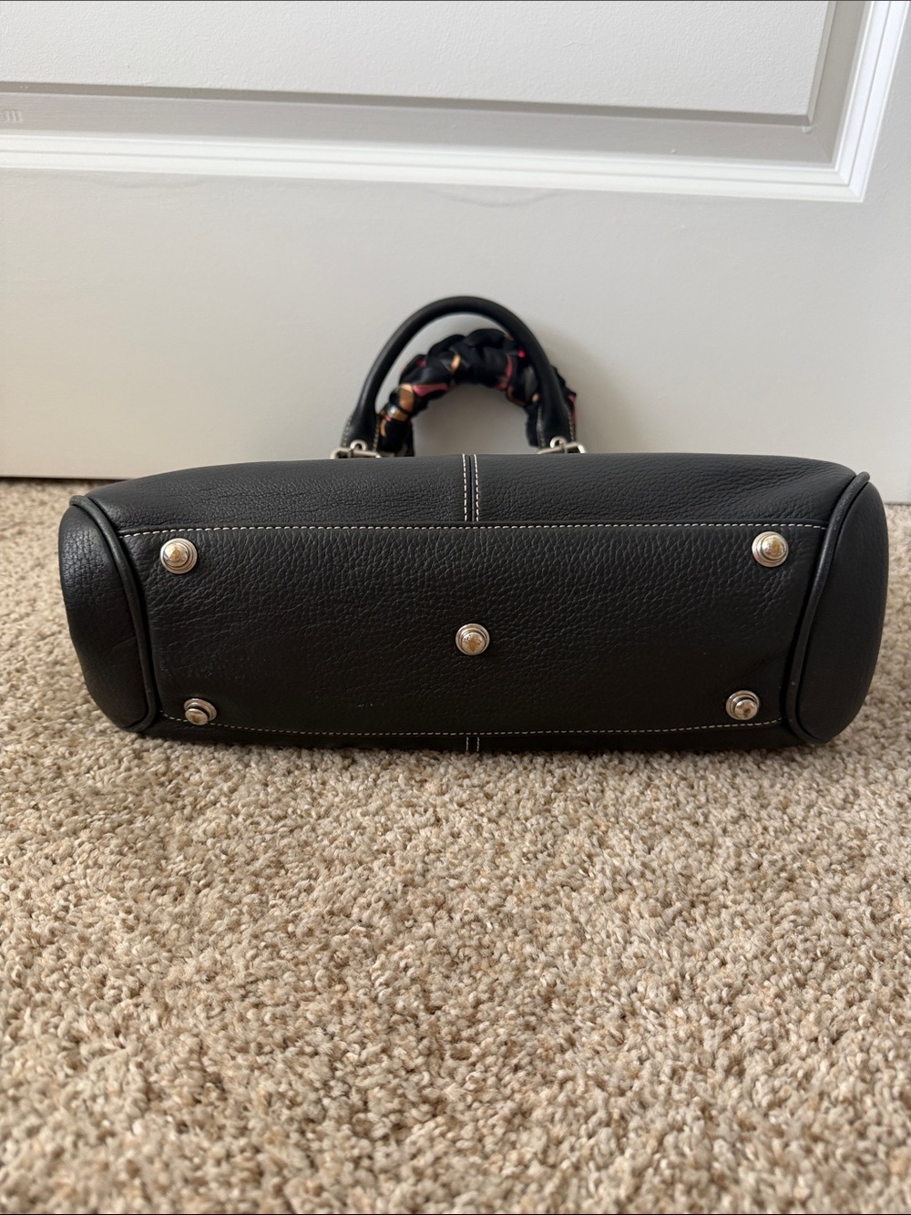 Dooney & Bourke Black Leather Satchel - Picture 3 of 10